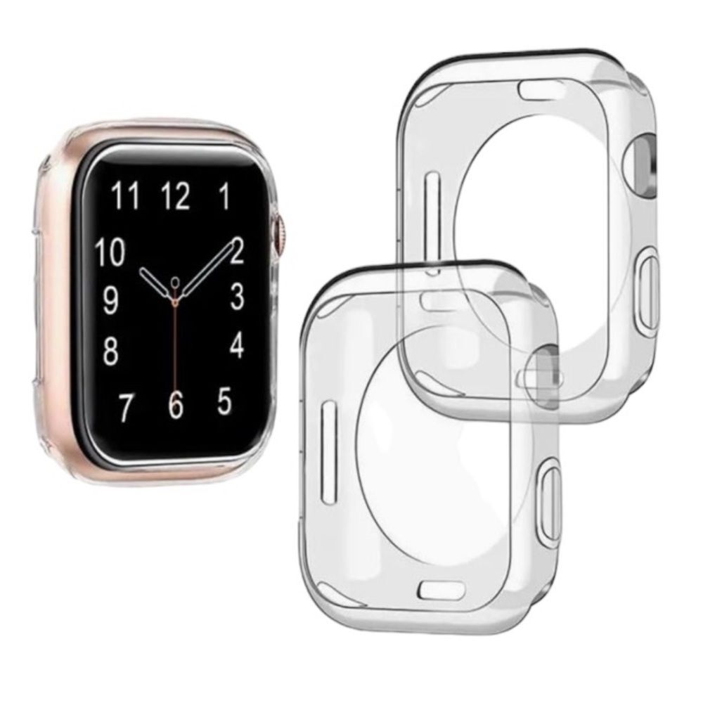 Apple Watch Case Transparent Clear Cover Apple Watch 5 6 7 Series 45mm 2PC OrB3